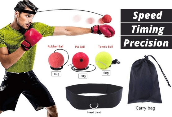 Alomejor Boxing Reflex Ball with Elastic Head Band for Punch MMA Speed Focus Training Adult Kids Exercise Practice Fitness Set