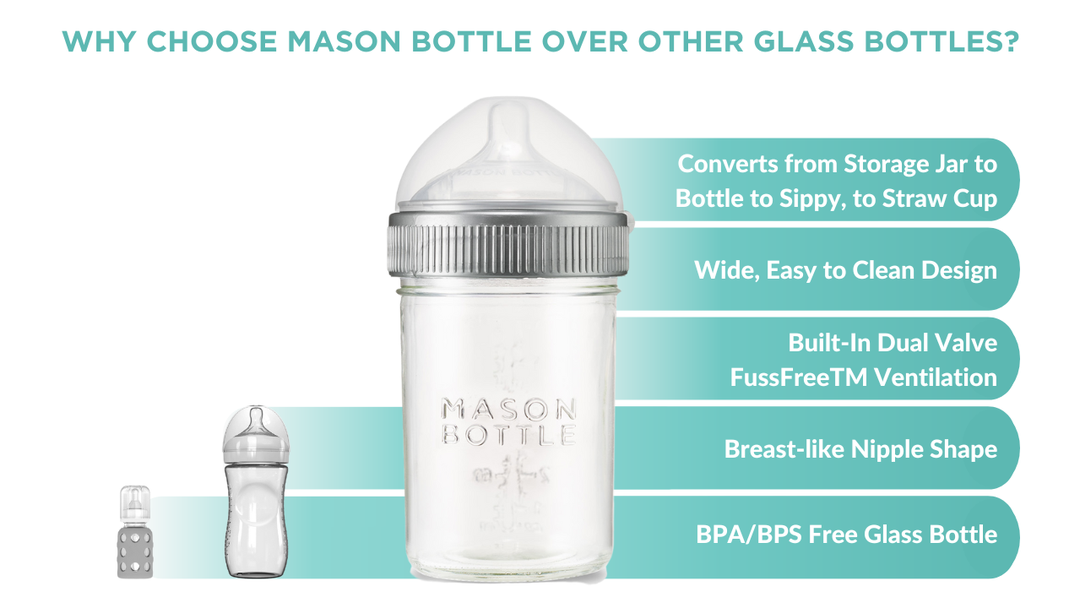 Mason Bottle Silicone Nipples, Two-Pack (FAST Flow, 6+ Months)