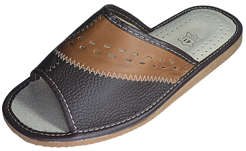 leather bedroom slippers for men