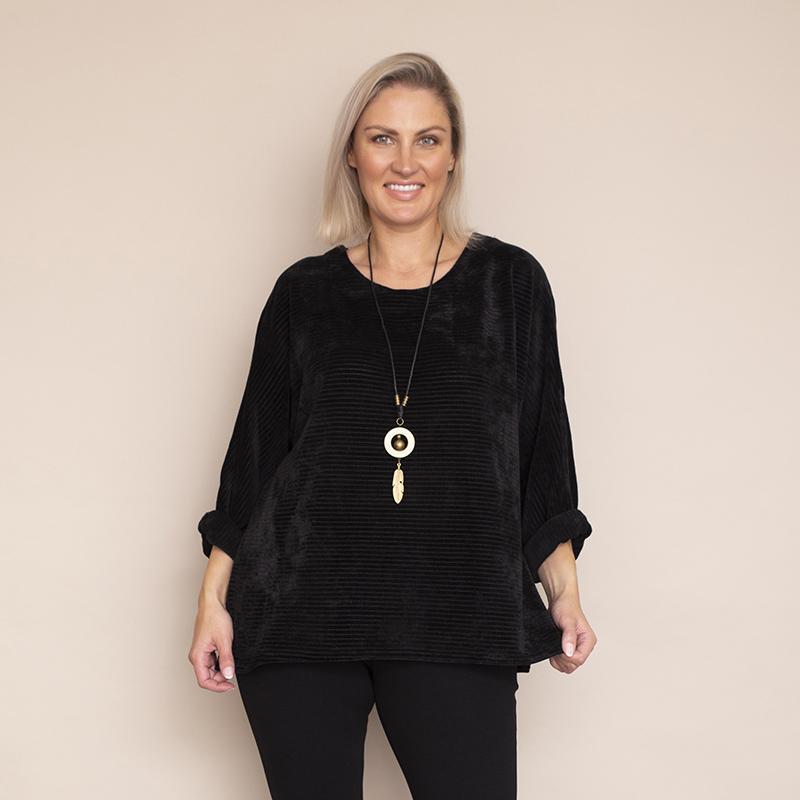 Emily Vevet Top (Black)