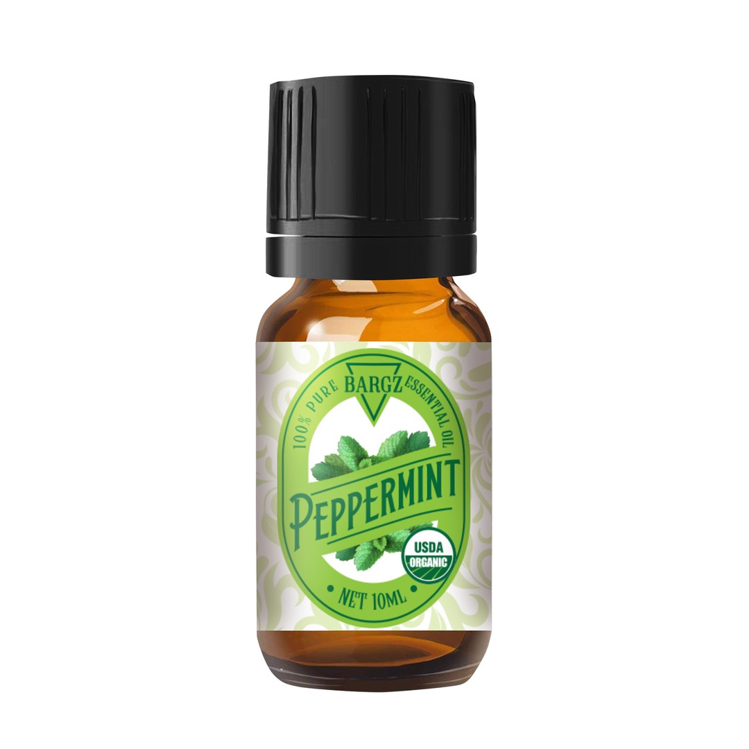 Bargz Peppermint Essential Oil 10ml Glass Amber Bottle - Pure and Natural French Oil for Diffuser, Hair Growth Skin 0.33 Fluid Ounces srcset=