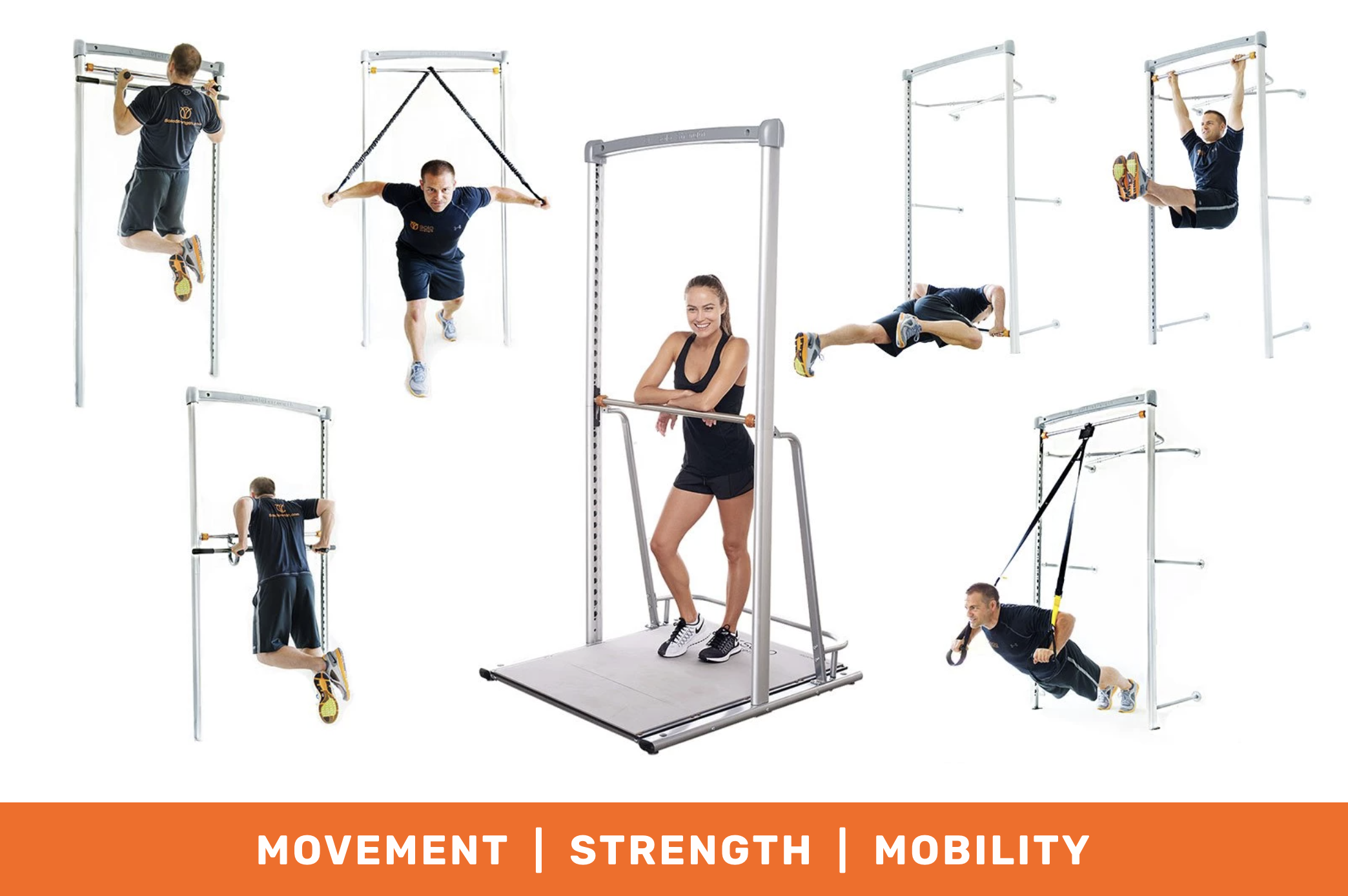 Easiest way to learn how to do pull ups and get a stronger back fit woman and man on different bodweight exercise equipment and adjustable height pull up bars