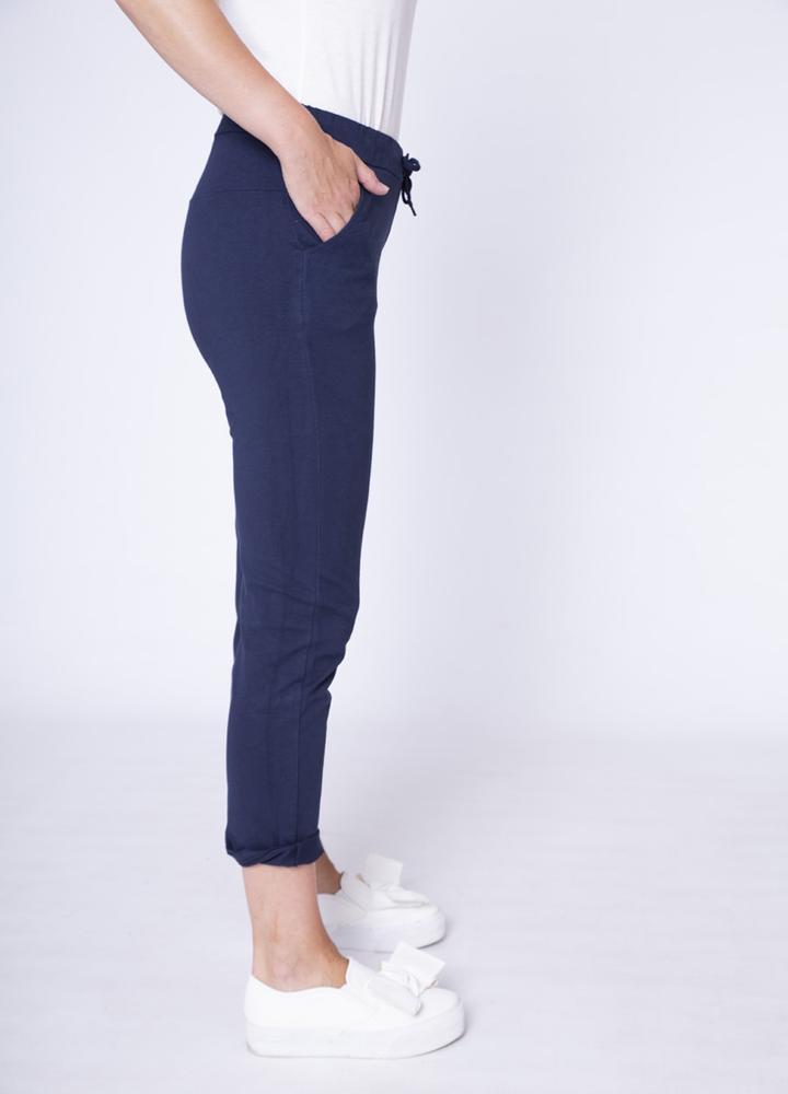 Drawstring Side Pocket Trouser Navy