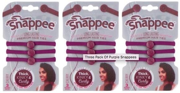 Image of 3 packs Snapee hair ties purple