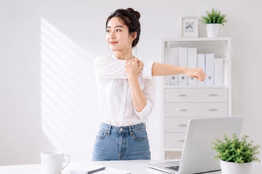 ท่าที่ 3 ท่ายืดสะบัก