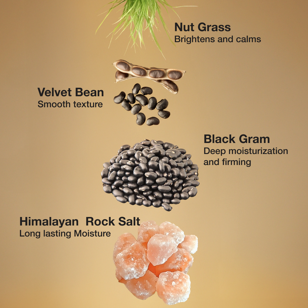 Nut Grass + Velvet Bean + Black Gram + Himalayan Rock Salt