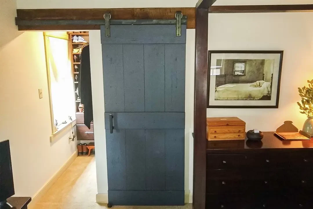 Blue Sliding Barn Door