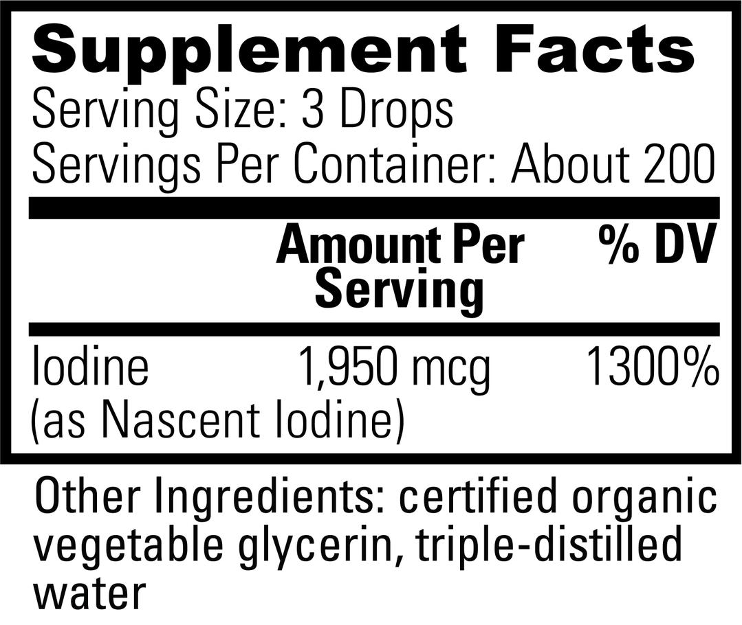 Global Healing Detoxadine Nascent Iodine Supplement Facts