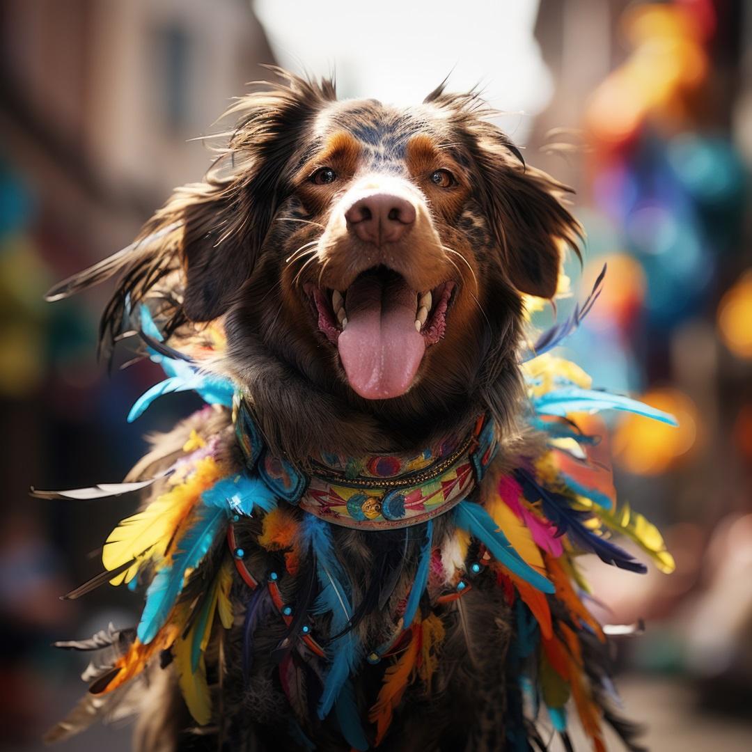multi-colored big dog