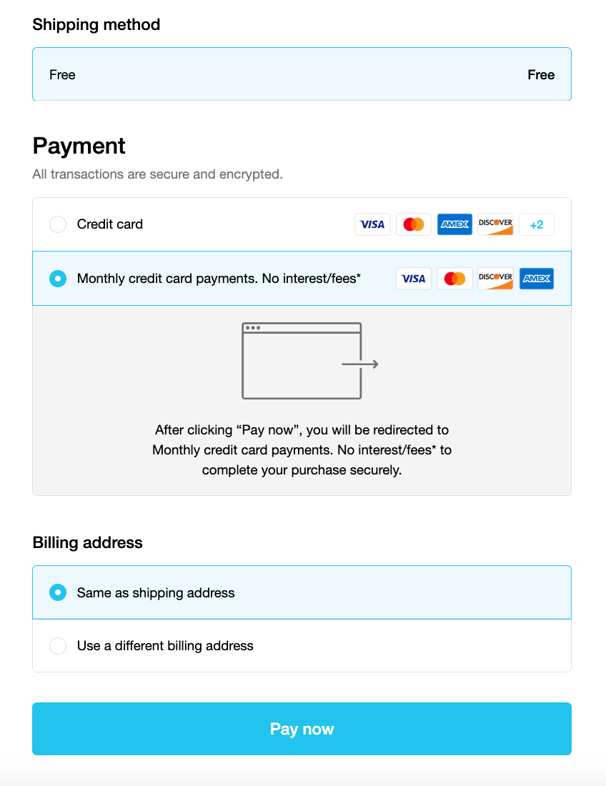 Corenine payment installations with Splitit