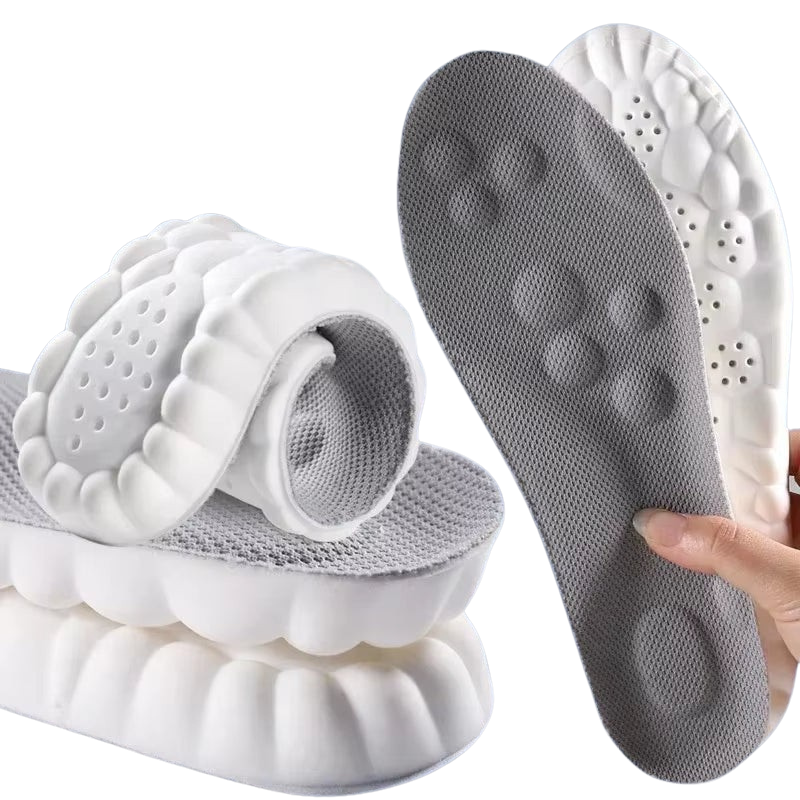 4D Latex Sport Insoles Soft High Elasticity Shoe Pads Breathable Running Basket Shoe Sole Arch Support Orthopedic Inserts Unisex