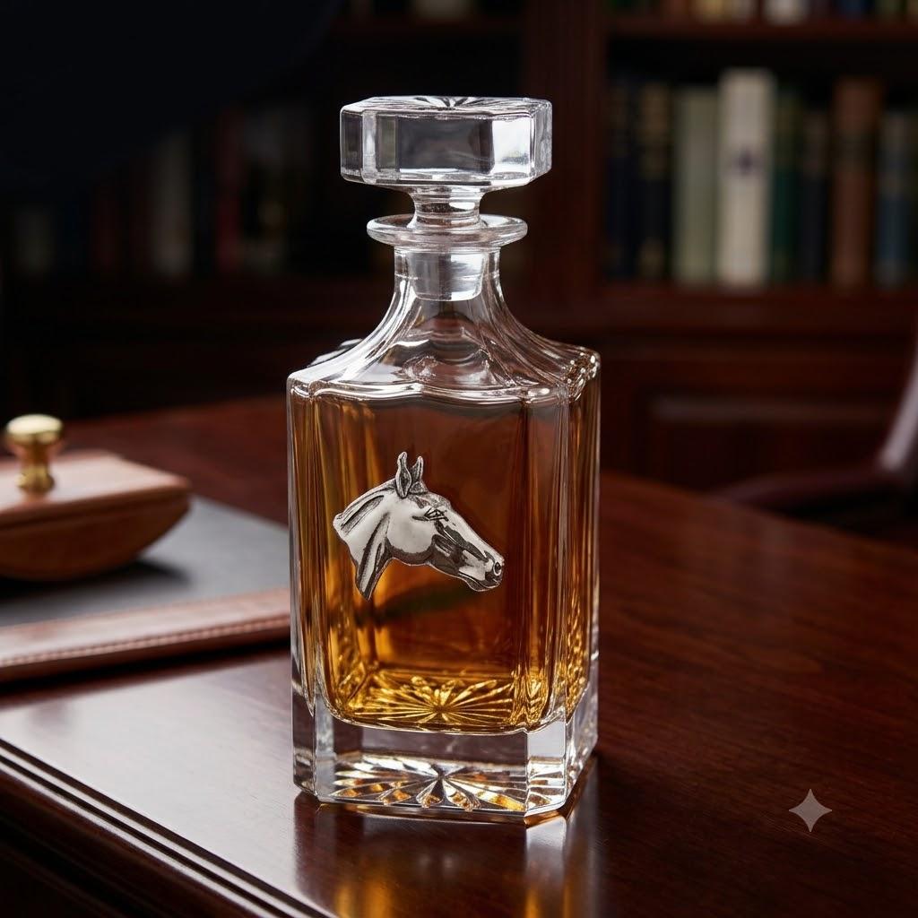 Silver Horse Head Decanter