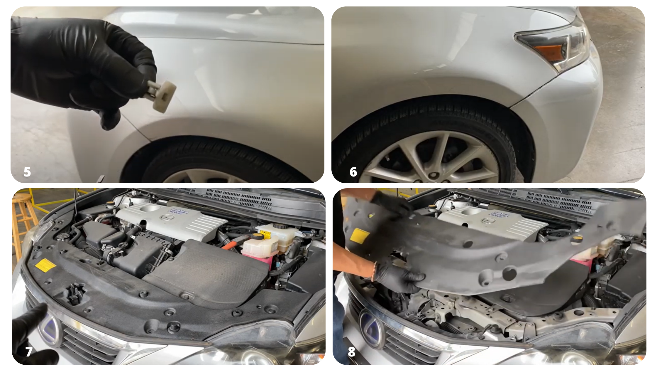 Vehicle conversion of Lexus CT200H Base Model to F-Sport steps 5-8