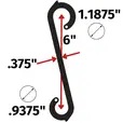 Steel target hanging hook diameters