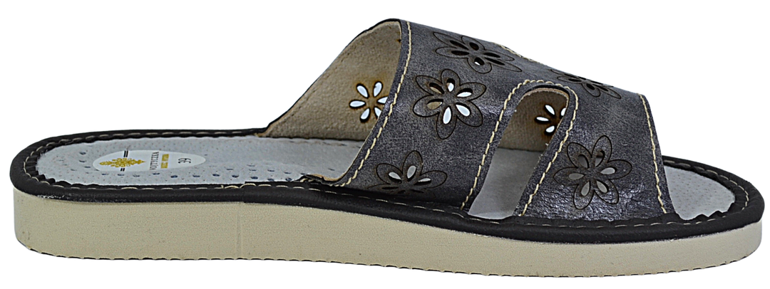 Selene - Women open toe summer slippers - Reindeer Leather