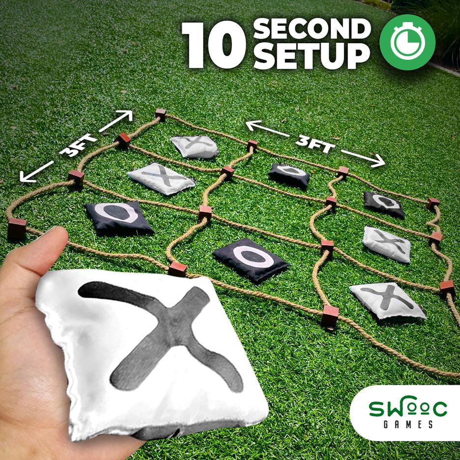 Capoda 20 Pcs Tic Tac Toe Game Set Bean Bag Toss Game Outdoor Tic Tac Toe Cloth With Bean Bag - View #7