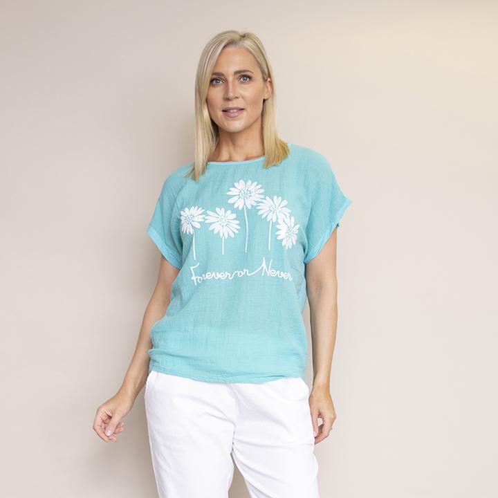 Camila T-Shirt ( Aqua Green)