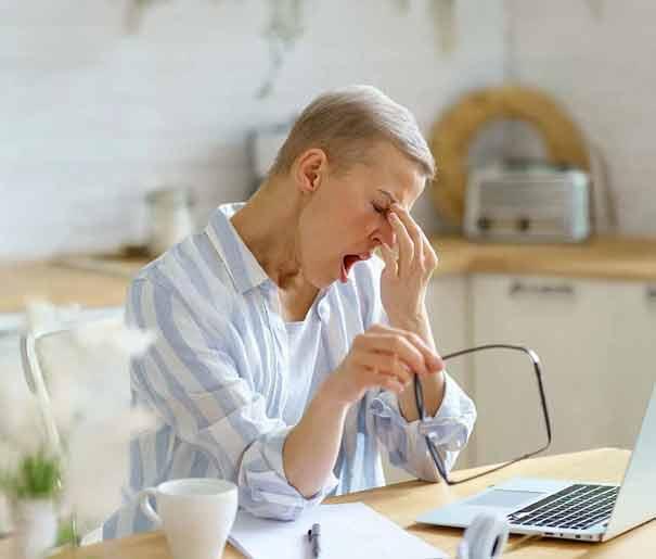 Tired lady without Ashwa resin