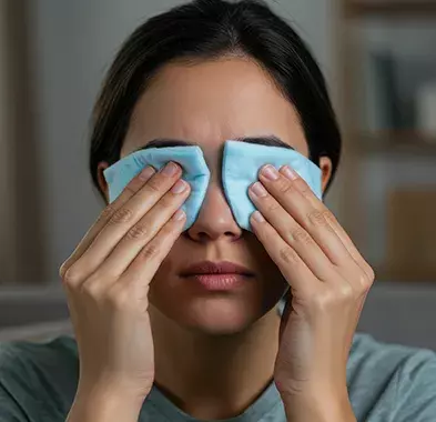 woman using Cooling masks