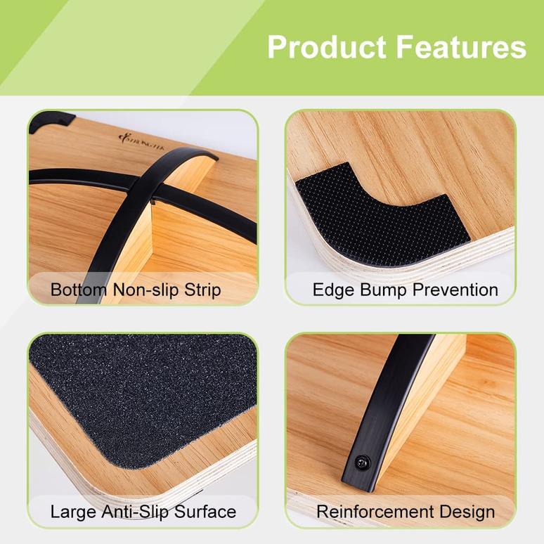 StrongTek Professional Wooden Balance Board, Advanced Rocker Board