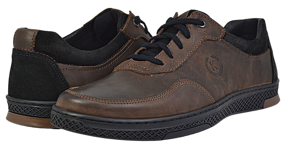 Christos - Men's Brown Leather Sneakers - Reindeer Leather