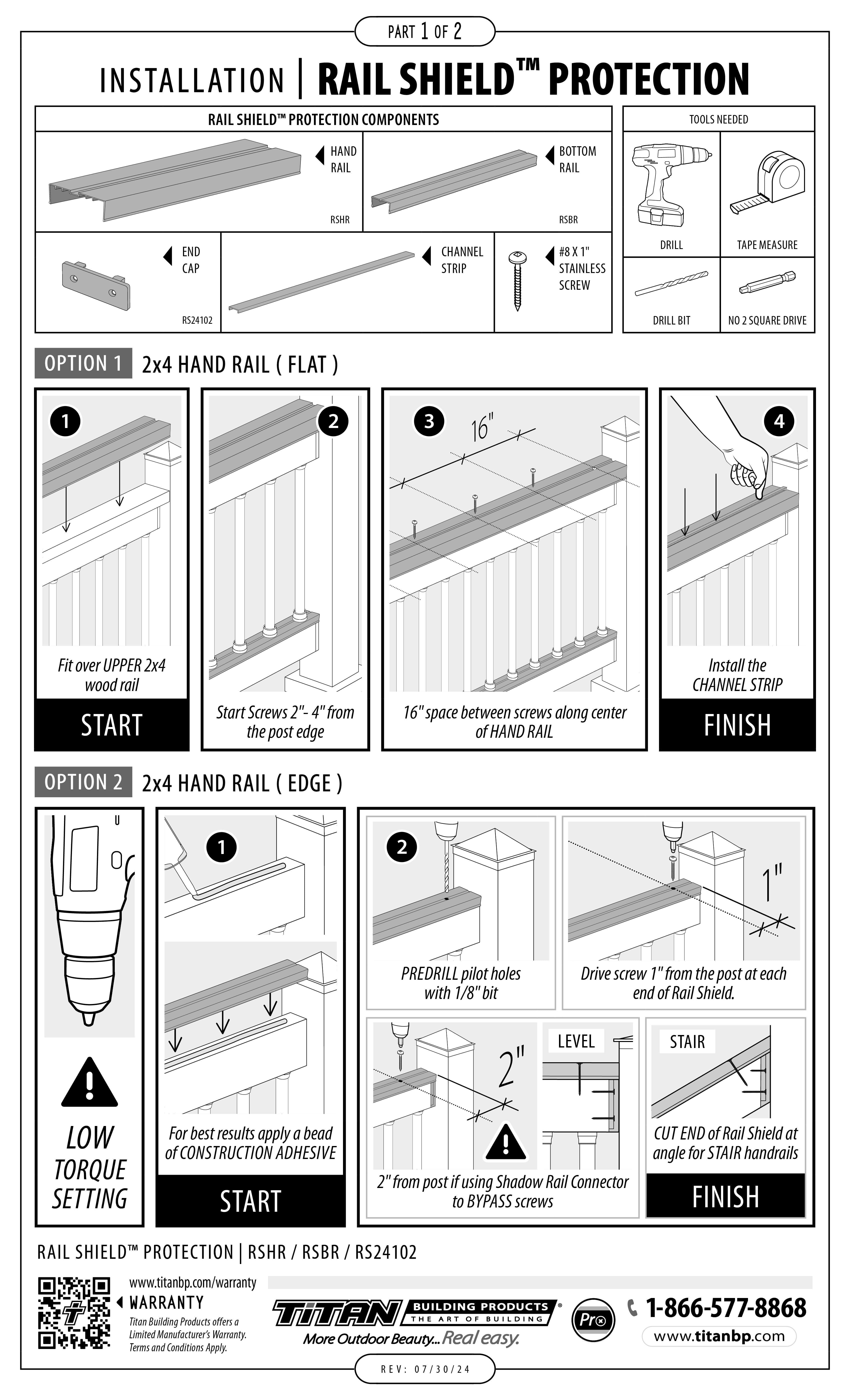 Rail Shield Handrail Instructions