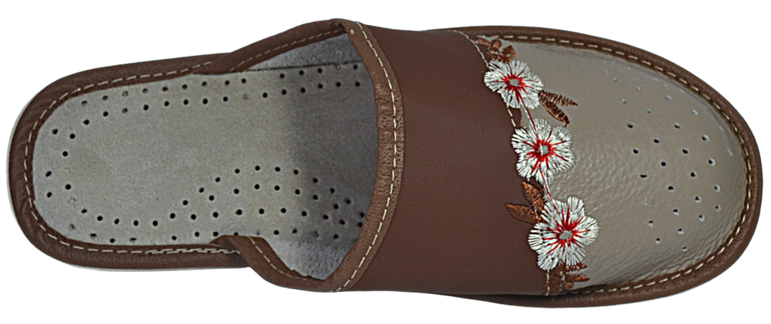 Lyra - Mule leather slippers for women - Reindeer Leather