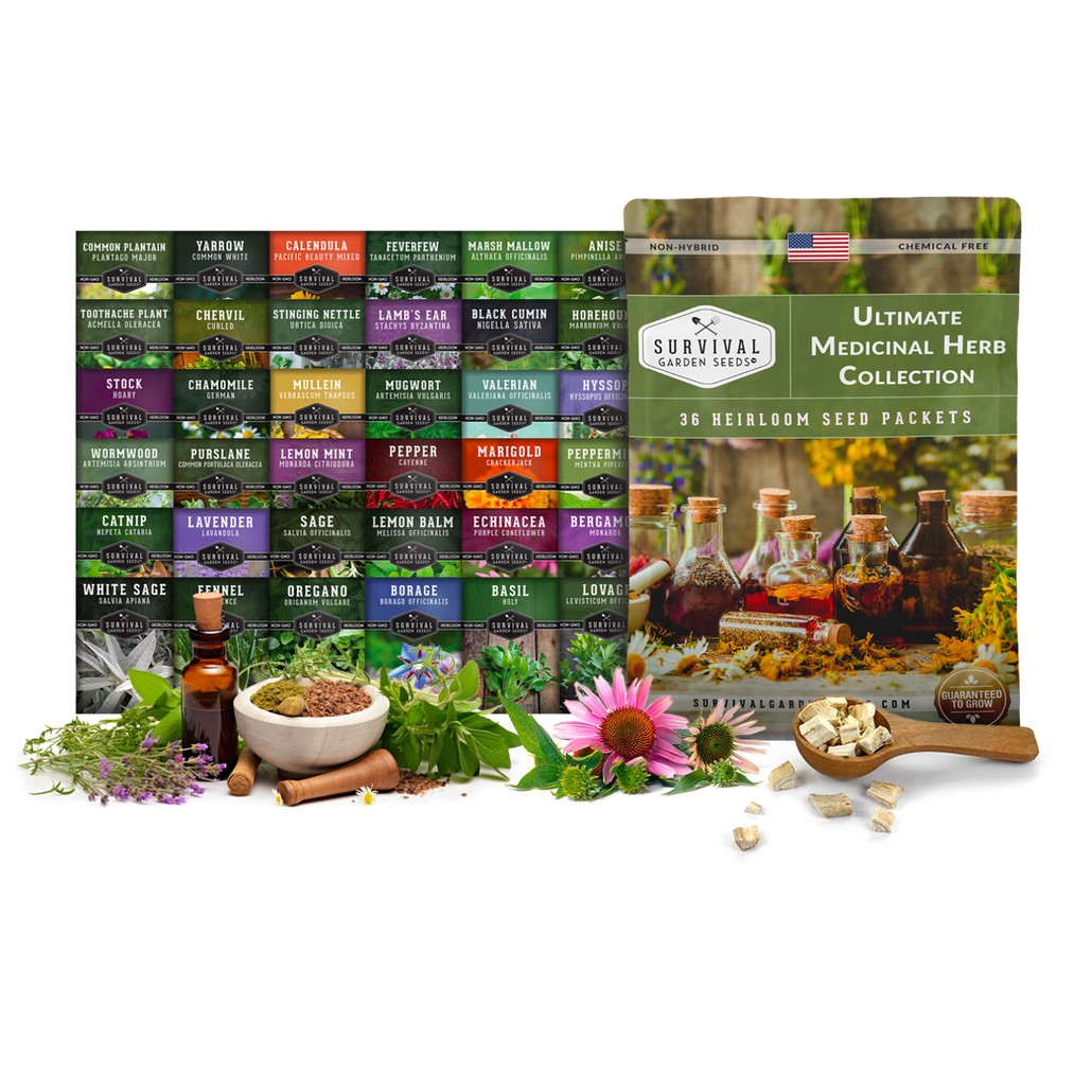 Ultimate Medicinal Herb Seed Collection - 36 Medicinal Herbs
