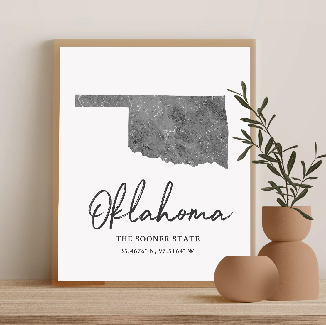 Oklahoma State Map Silhouette print