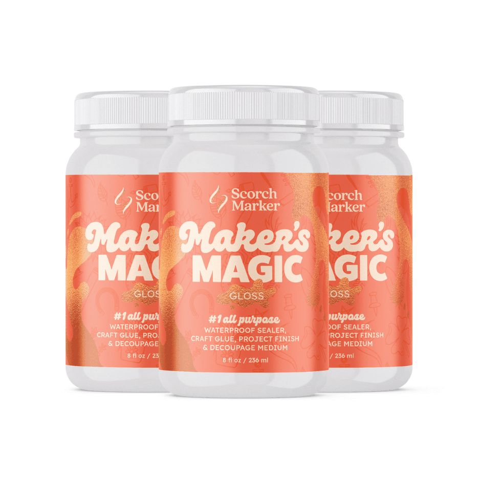 Maker's Magic 3 Pack 1 Craft Glue, Waterproof Sealer, Decoupage