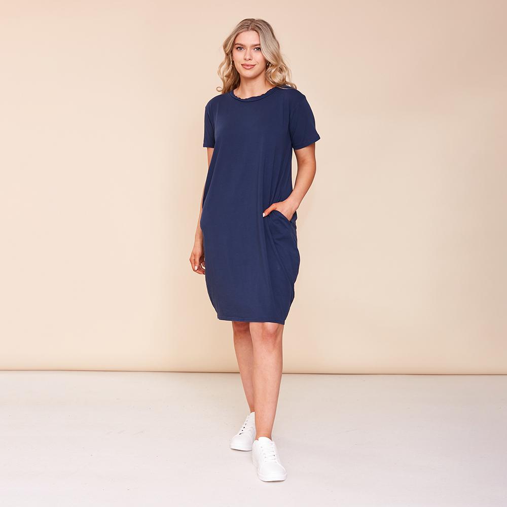Kinsley T-Shirt Dress(Navy)