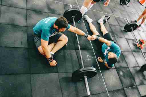 people working out together at the gym