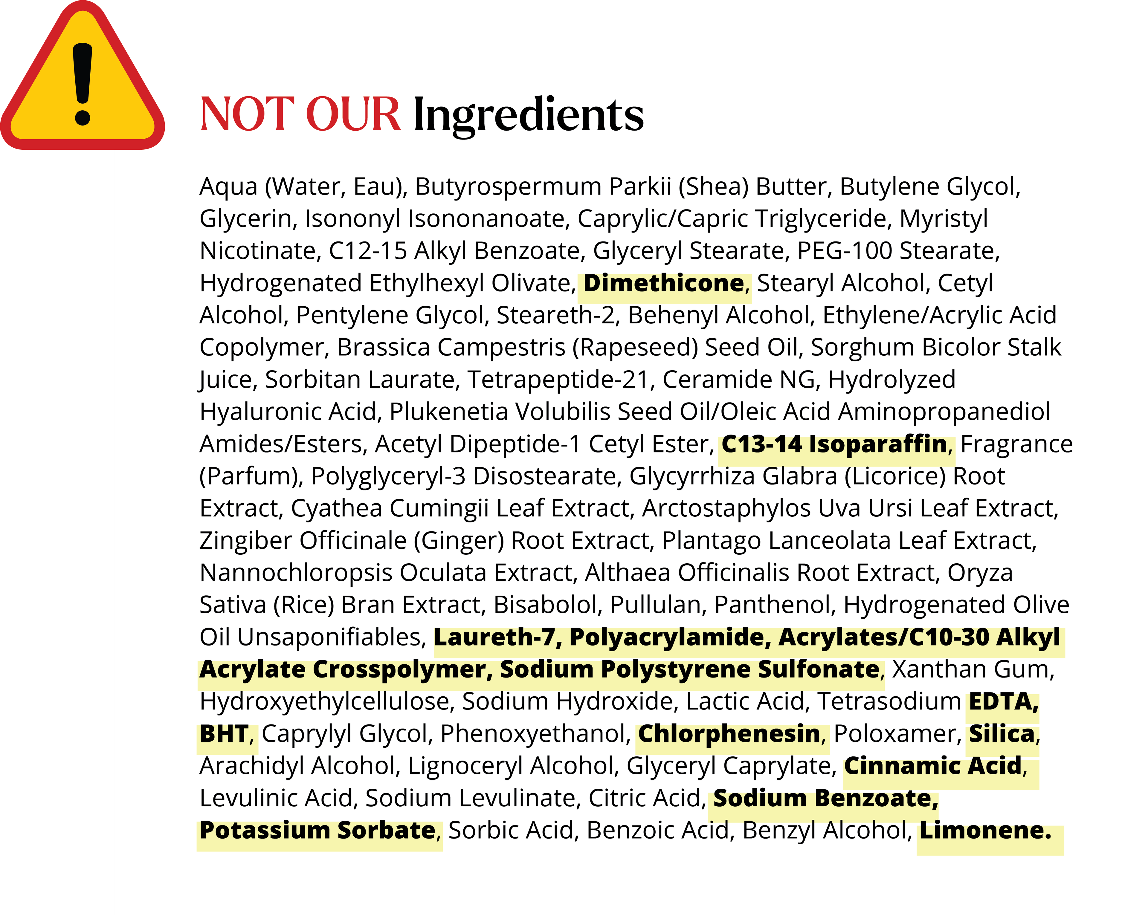 Ingredients of a top selling neck firming cream on the market. Not the ingredients of Firm-Focus Neck Mask