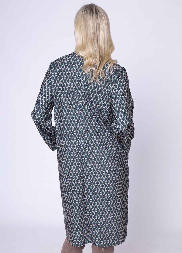 V Neck Diamond Pocket Dress in Green