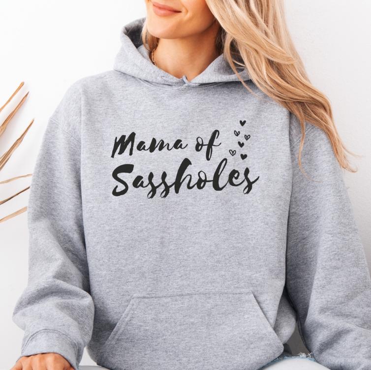 Chief Sass Officer: Mama of Sassholes Women's Pullover Hoodie - Funny Graphic Tee by Sasshole® Clothing