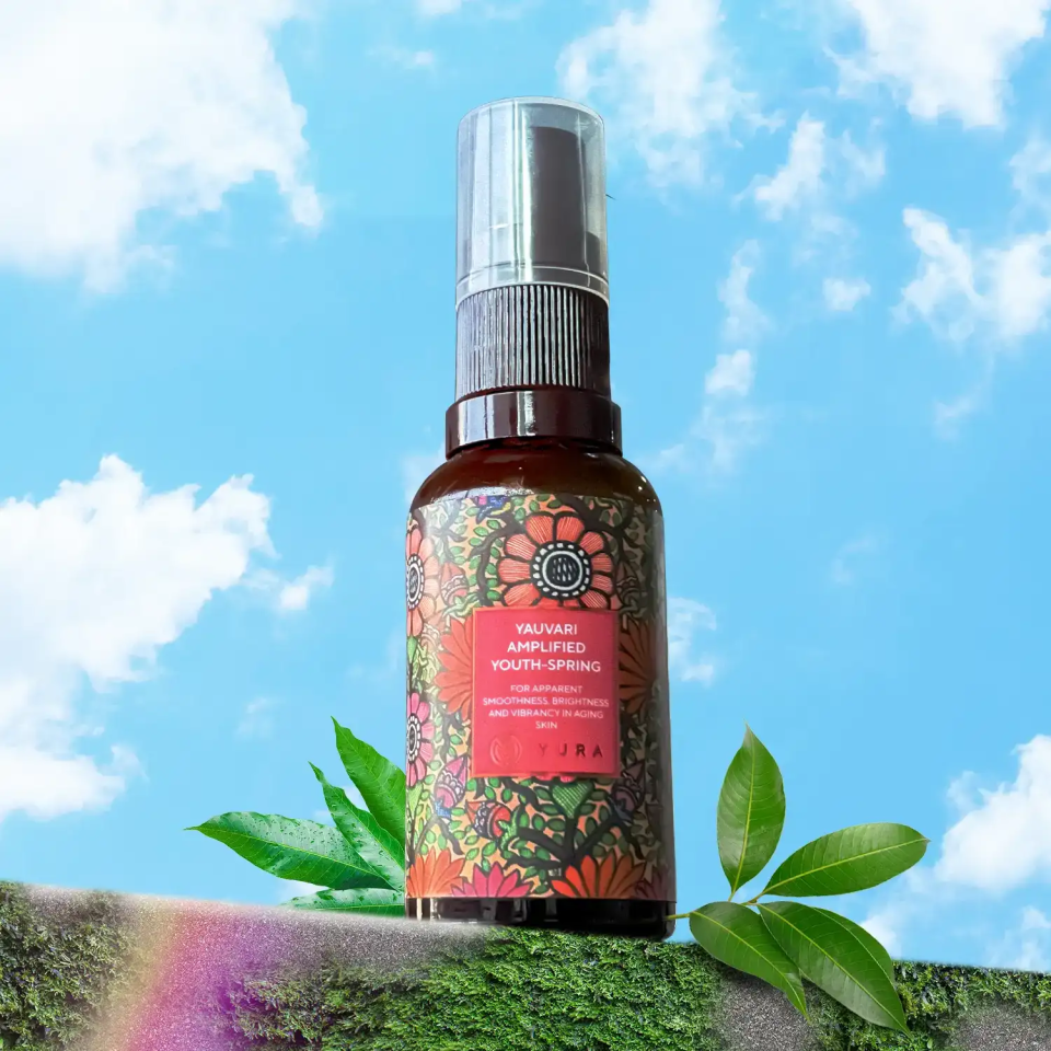 An image of Yauvari Amplified Youth Spring with oil swatch