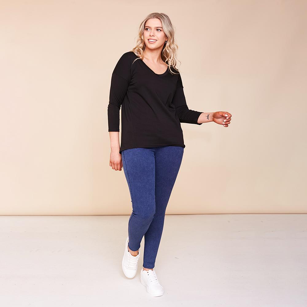 Riley V Neck Top (Black)