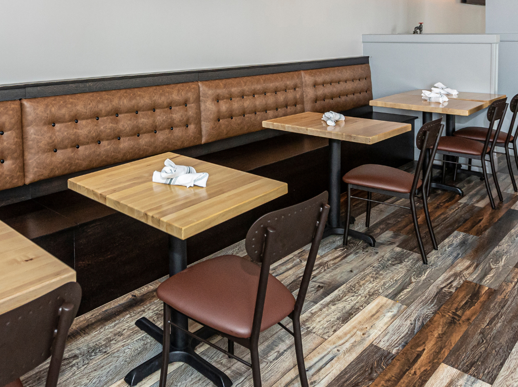 Stove & Tap Banquette Seating and Pub Tables