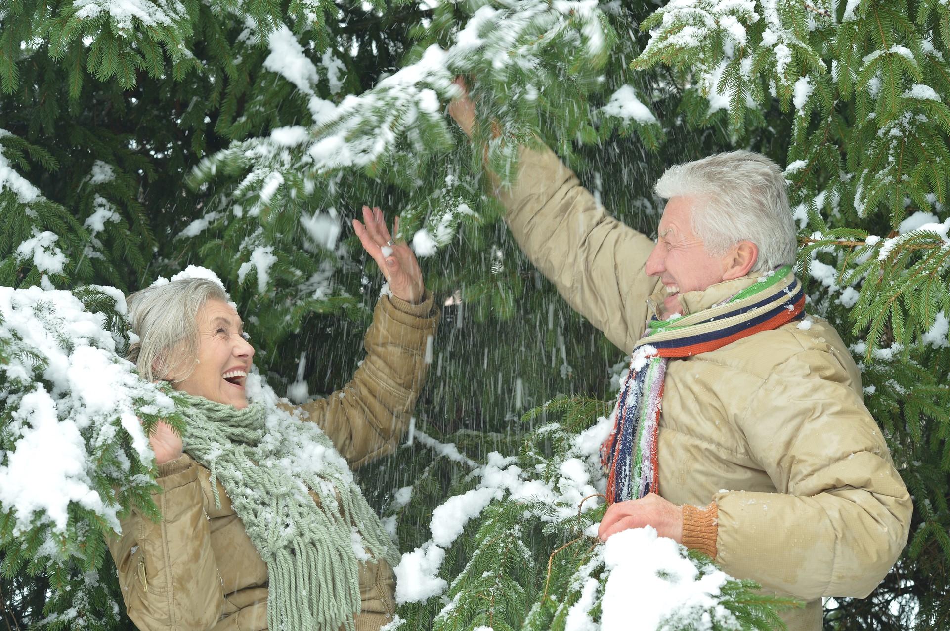 winter snow elder man women