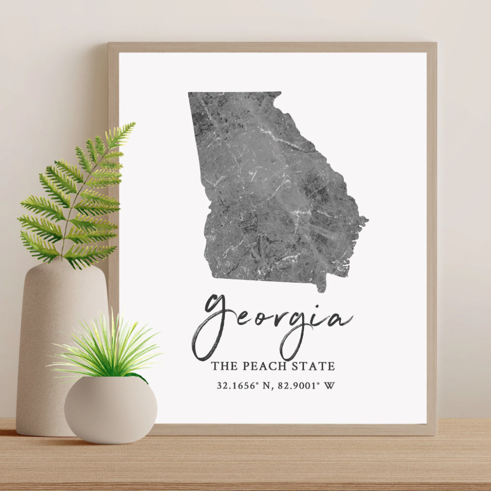 Georgia State Map Silhouette print