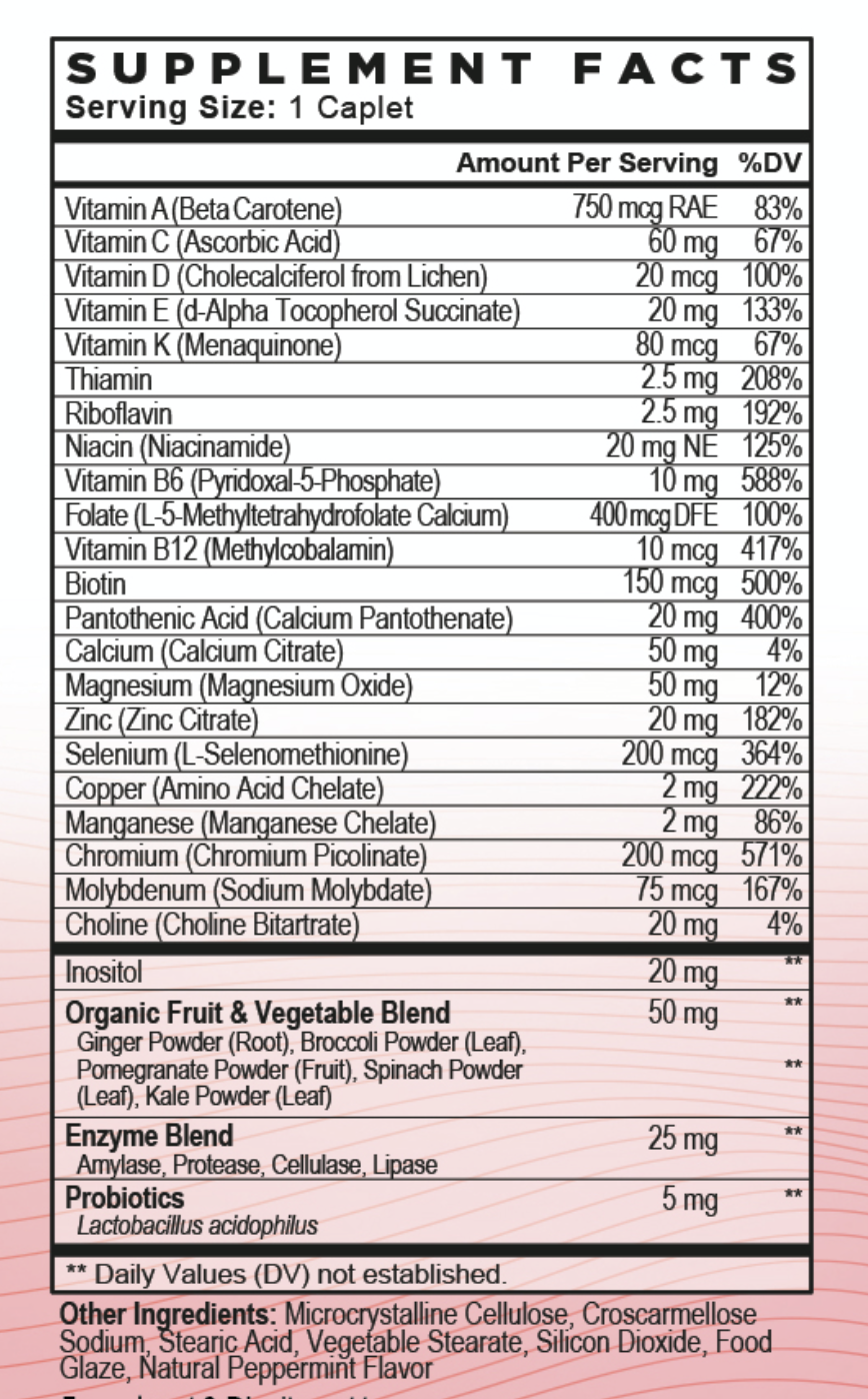 Best Nest Multi+ for Women 50+ Supplement Facts