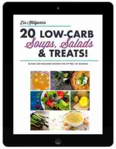 iPad with Dr. Kellyann's 20 low-carb soups, salads & treats