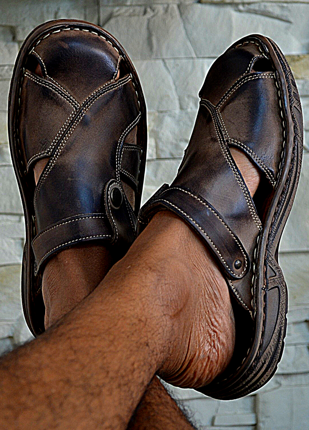 Liam - Mens outdoor leather mules - Reindeer Leather