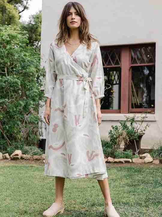 Lily Midi Wrap Dress Berenice Print