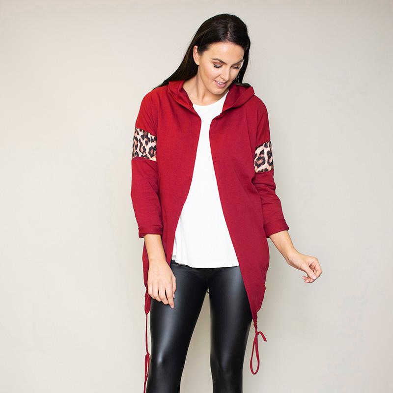 Rosie Leopard Hoody (Cherry)