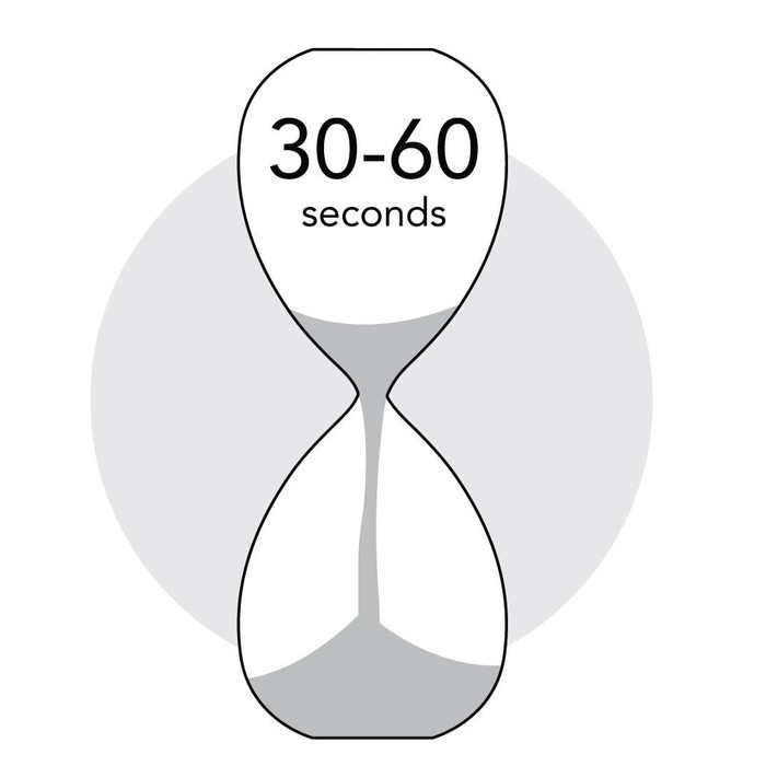 Allow to absorb 30-60 seconds.