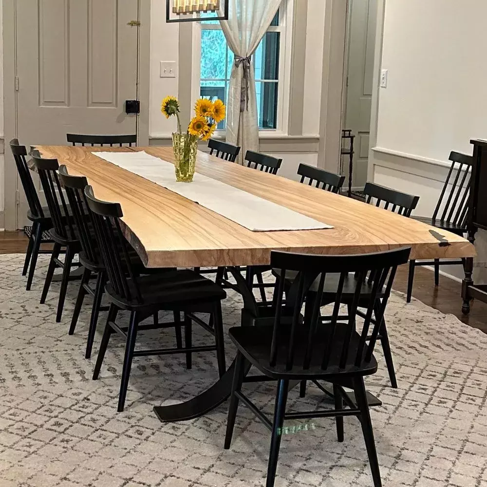 live edge ash dining table