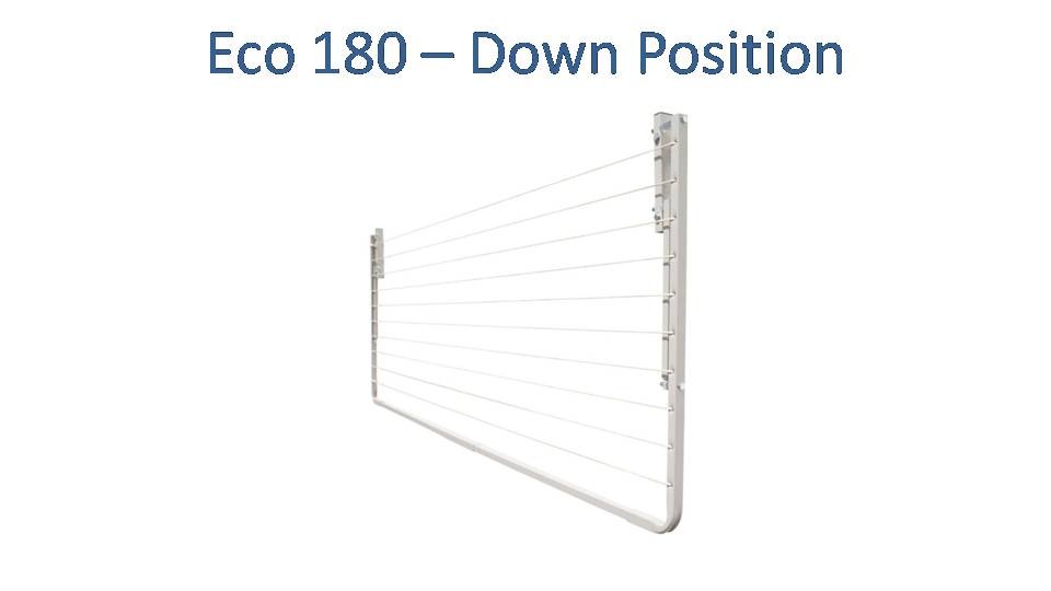 eco 180 1600mm wide clothesline folded down