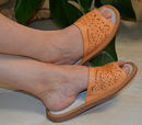 Agata - Women leather slides - Reindeer Leather