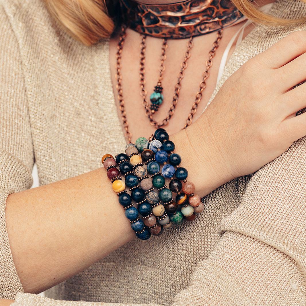 Innerjee Collection of Semi-Precious Gemstone Beaded Bracelets by Junebug Jewelry Designs
